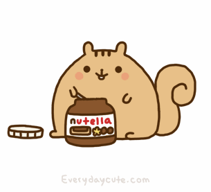 A squirrel eating Nutella.