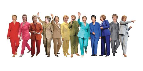 Hillary Clinton pant-suit rainbow