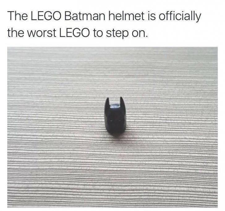 The LEGO Batman helmet will murder you and your families feet.